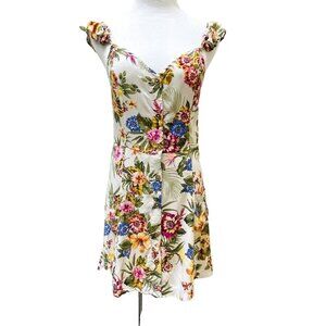 Xhilaration Juniors Summer Floral Button-Front Ruffled Strap Dress XXL